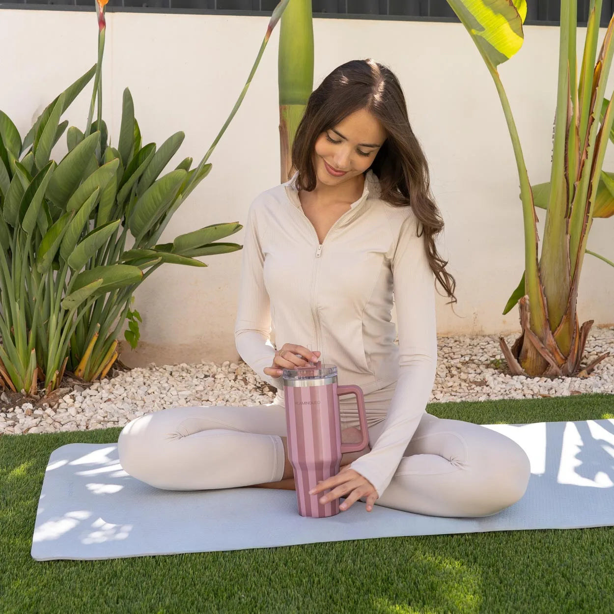 Flamingueo thermal glass - stainless steel thermos cup thermos coffee to carry hot and cold drinks 24h and cold drinks 10h thermal bottle 1.18 liters