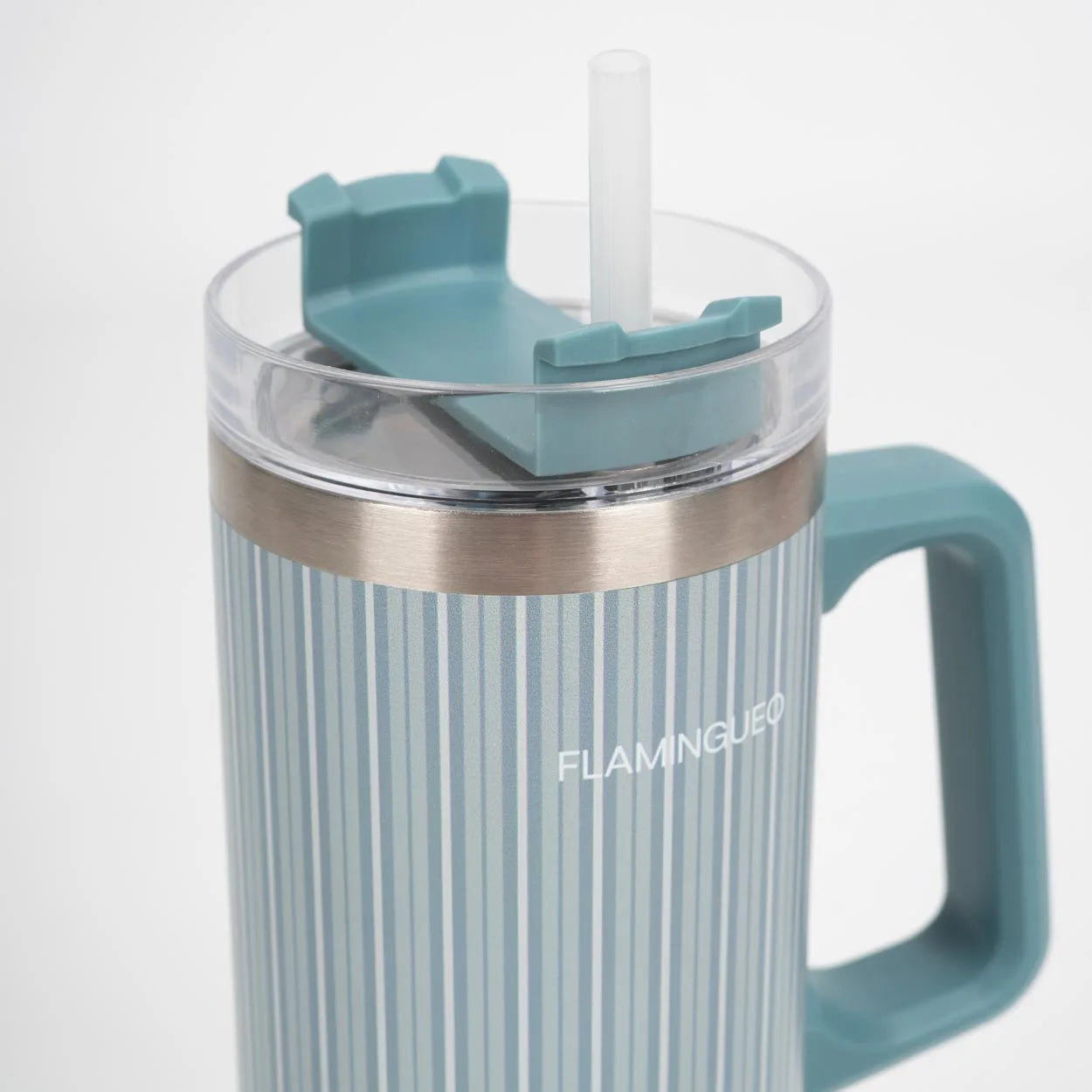 Garrafa Térmica Flamingueo 0.9L com Palhinha e Asa — Fria 24h, Quente 10h