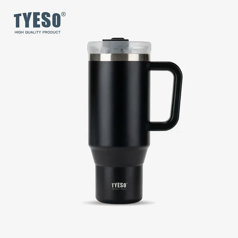 900/1200ml Stainless Steel Vacuum Thermos Water Bottle With Handle Straw Coffee Cup Tumbler Thermal Iced Travel Insulated Mug
