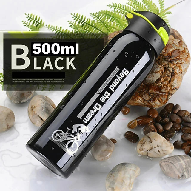 500ML Vacuum Stainless Steel Bicycle Water Bottle: Double Walled Insulated Cycling Water Bottle, Simple Thermo Mug With Straw