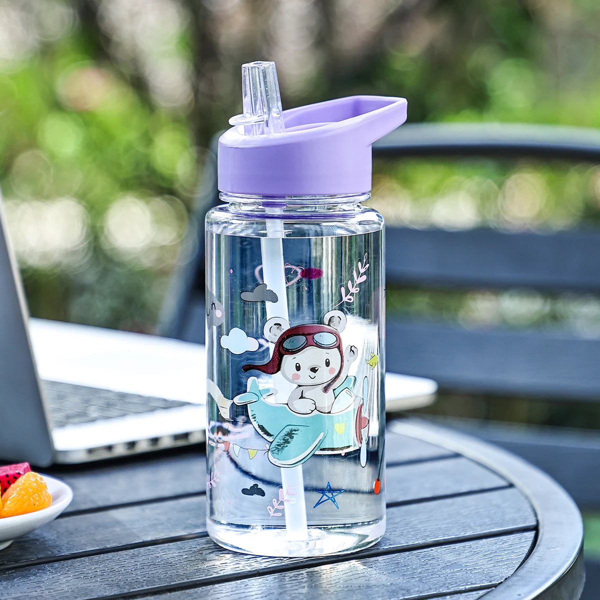 Garrafa de Água 500ml Dinossauro com Palhinha — Fofa e Portátil para o Dia a Dia