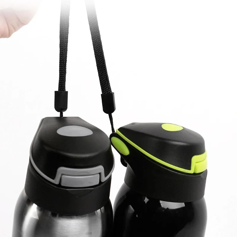 500ML Vacuum Stainless Steel Bicycle Water Bottle: Double Walled Insulated Cycling Water Bottle, Simple Thermo Mug With Straw