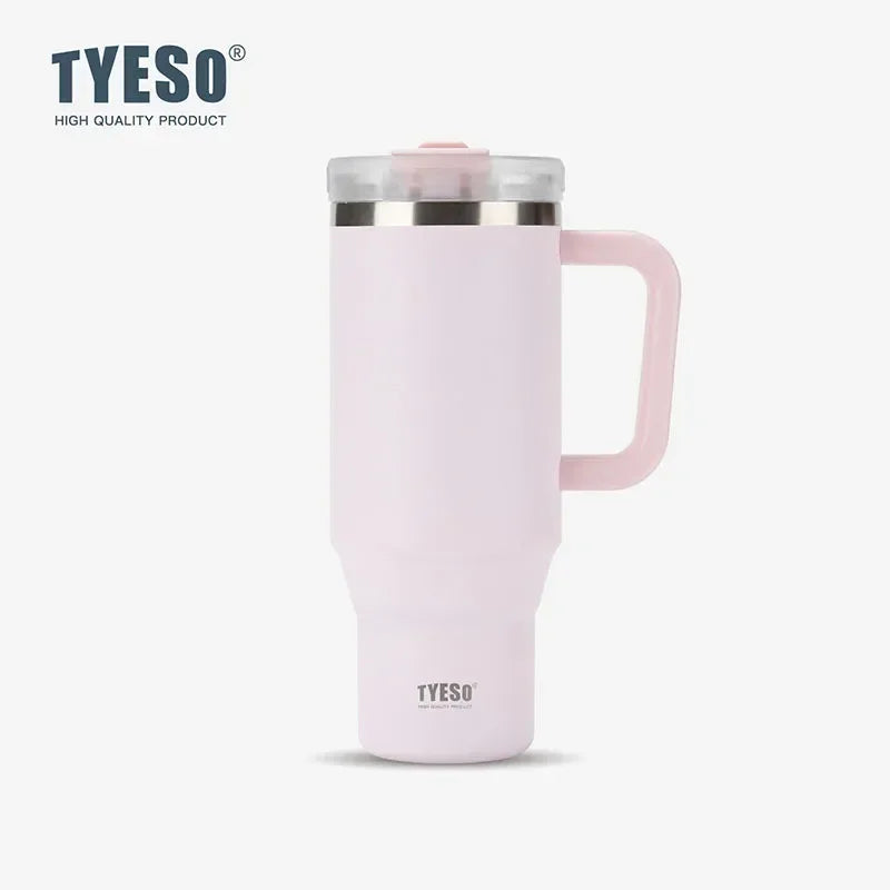900/1200ml Stainless Steel Vacuum Thermos Water Bottle With Handle Straw Coffee Cup Tumbler Thermal Iced Travel Insulated Mug