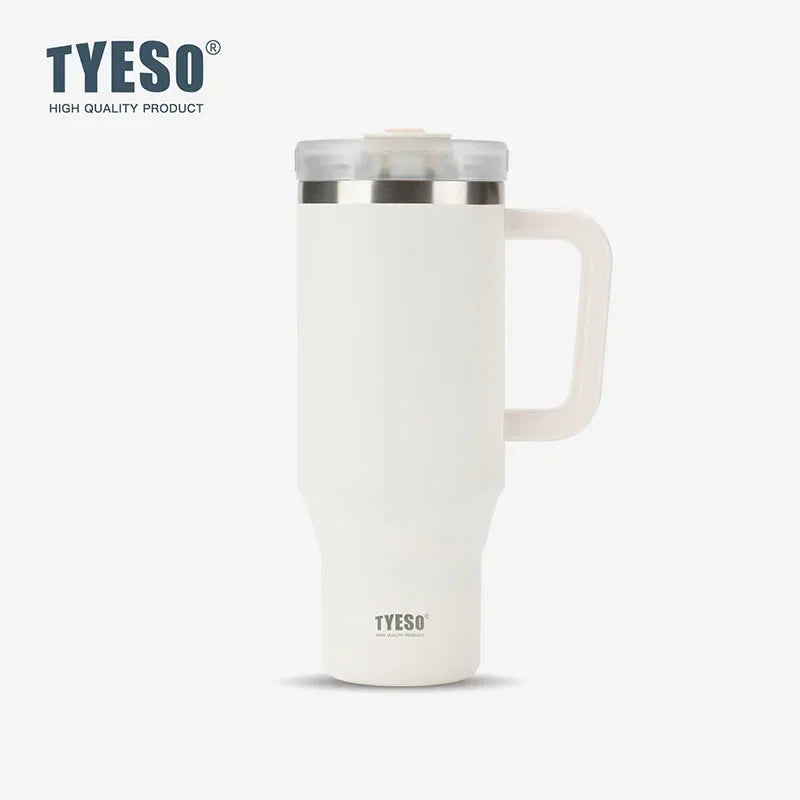 900/1200ml Stainless Steel Vacuum Thermos Water Bottle With Handle Straw Coffee Cup Tumbler Thermal Iced Travel Insulated Mug