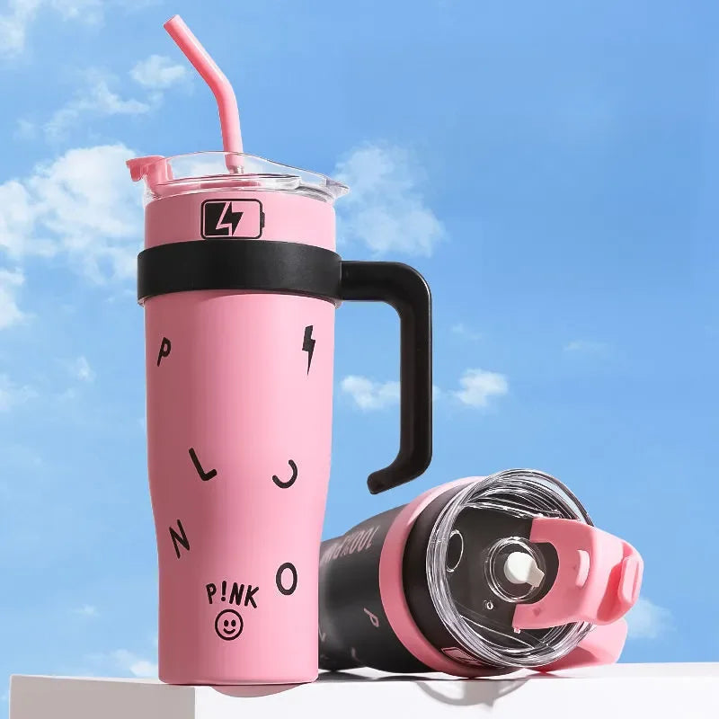 Garrafa Térmica 1200ml com Asa e Palhinha — Café e Chá Sempre Quentes