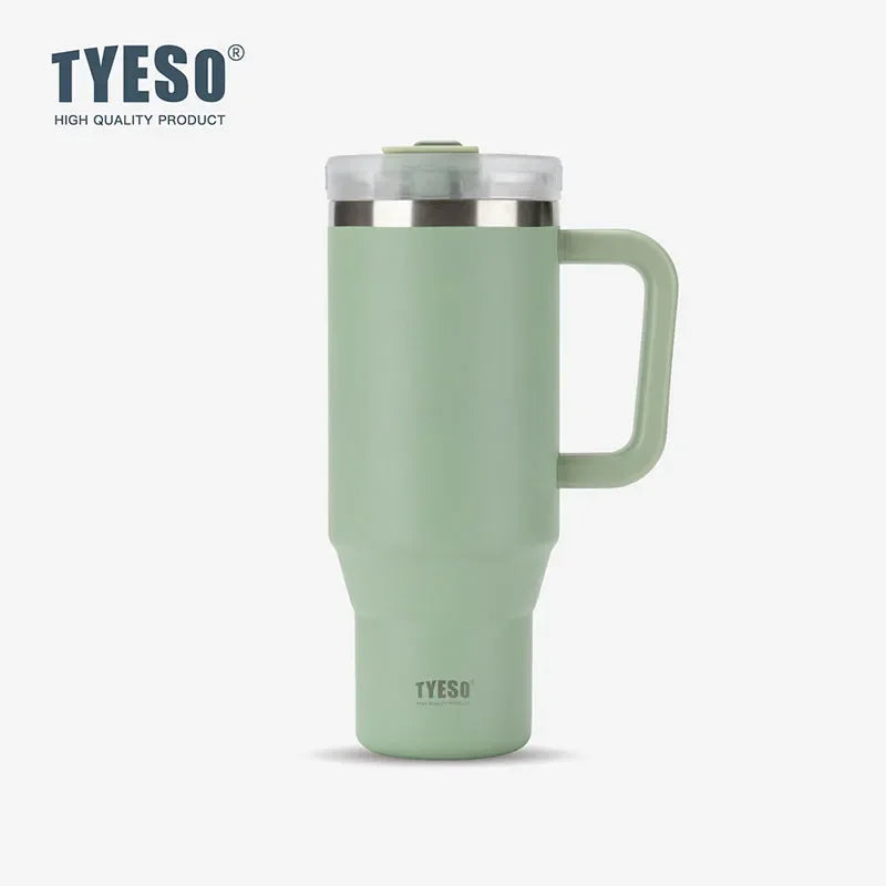 900/1200ml Stainless Steel Vacuum Thermos Water Bottle With Handle Straw Coffee Cup Tumbler Thermal Iced Travel Insulated Mug