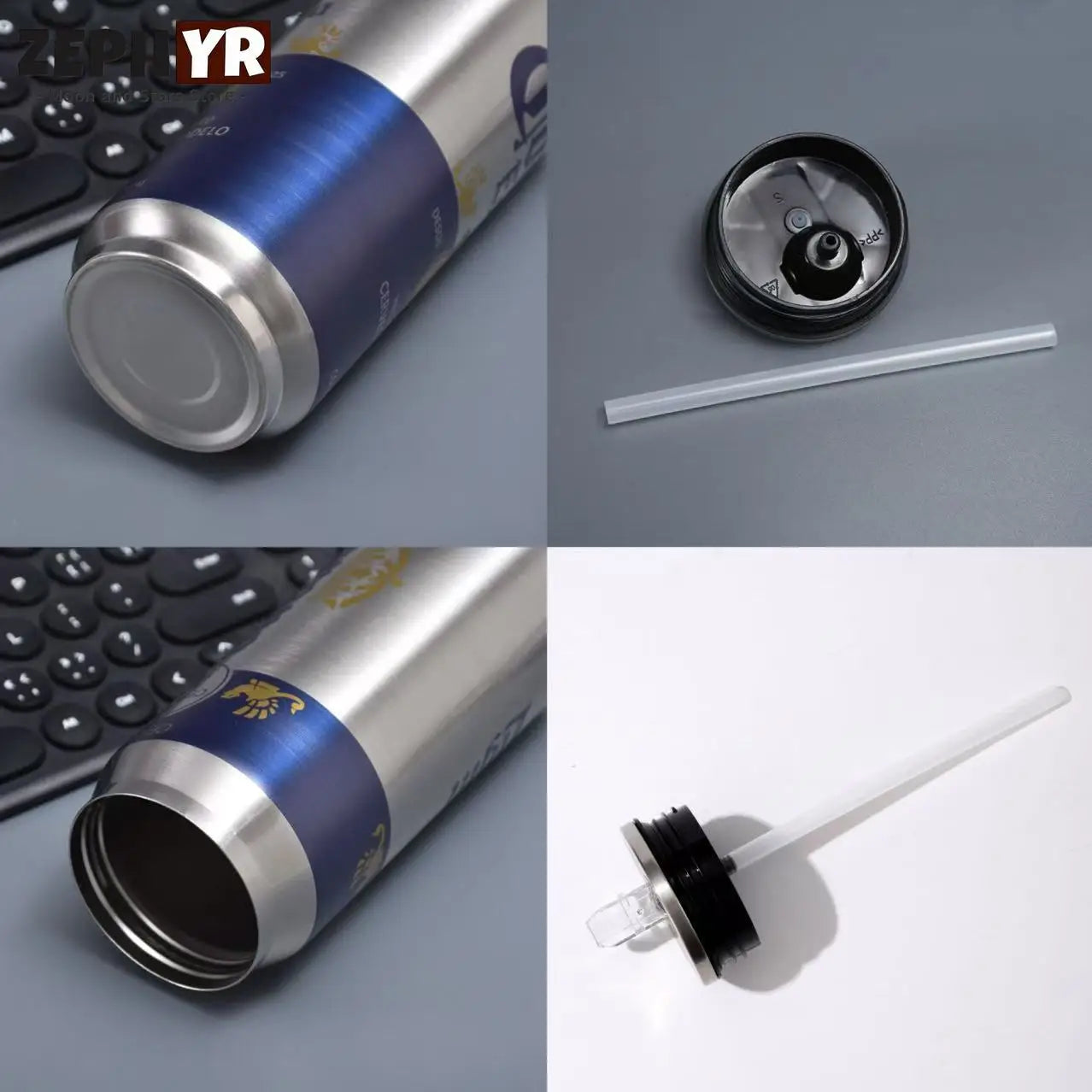 500ML Thermos with Straw Cola Can Termos Para Cafe Beer Bottle 304 Stainless Steel BEER Cold Keeper Drinkware Garrafa Térmica