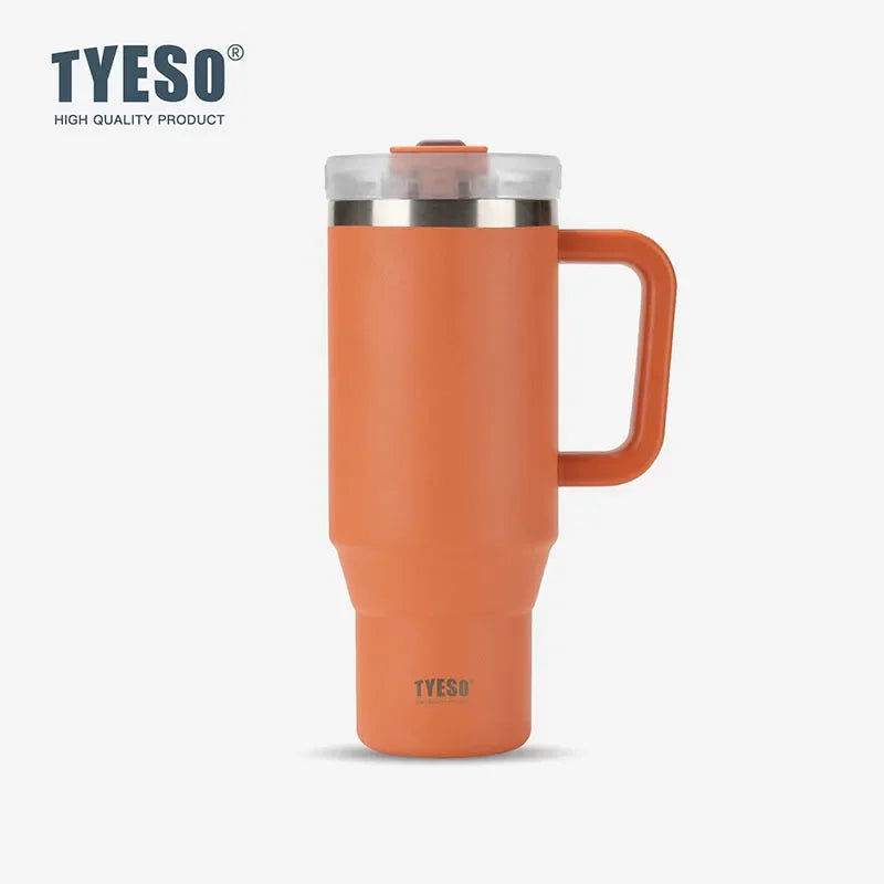 900/1200ml Stainless Steel Vacuum Thermos Water Bottle With Handle Straw Coffee Cup Tumbler Thermal Iced Travel Insulated Mug