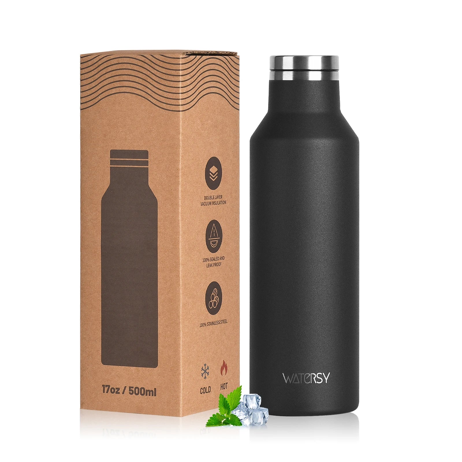 Copo Térmico WATERSY 350/500ml — Café Quente ou Bebida Fria até 24h