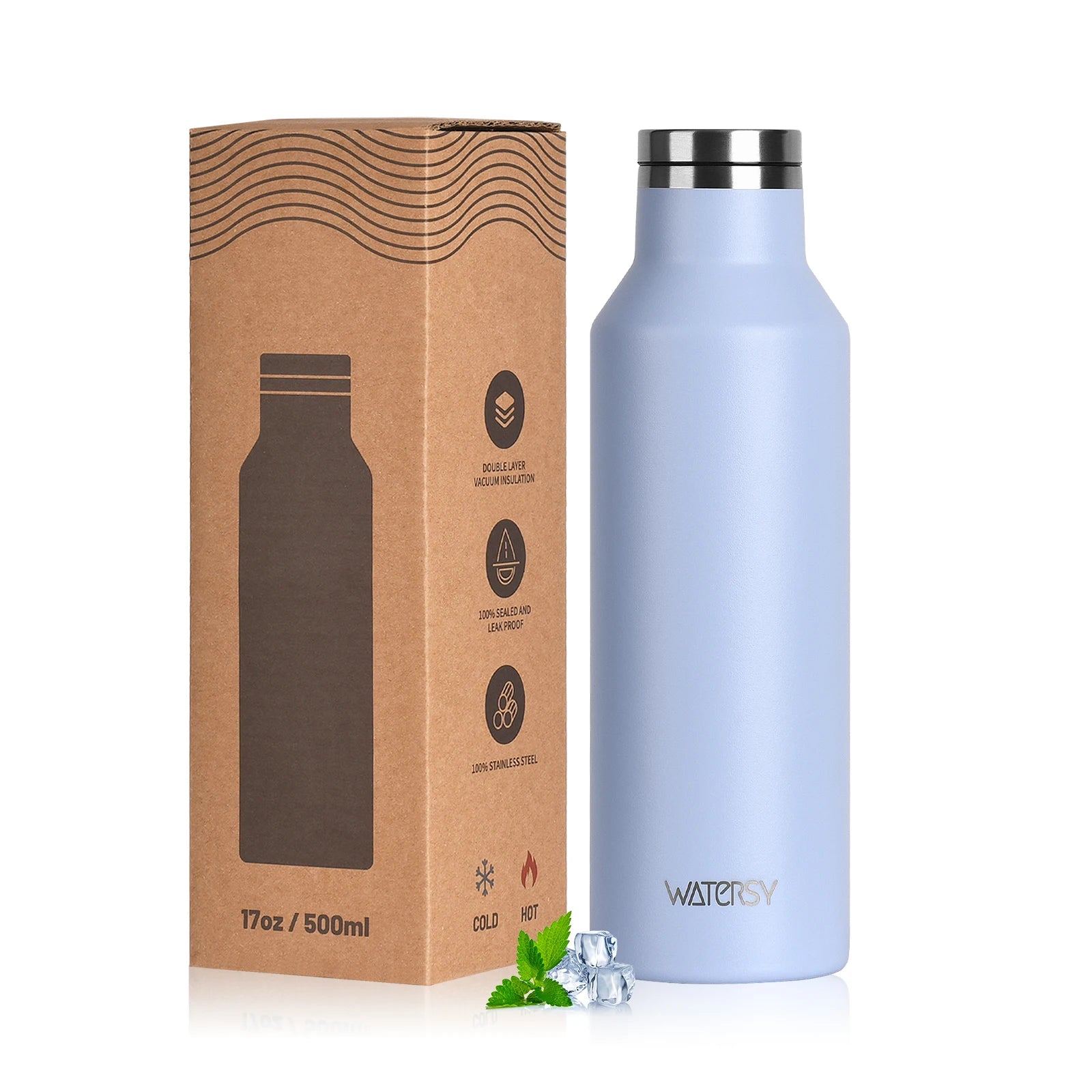 Copo Térmico WATERSY 350/500ml — Café Quente ou Bebida Fria até 24h