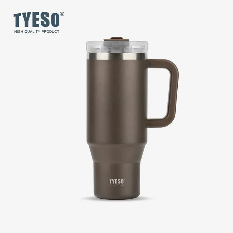 900/1200ml Stainless Steel Vacuum Thermos Water Bottle With Handle Straw Coffee Cup Tumbler Thermal Iced Travel Insulated Mug