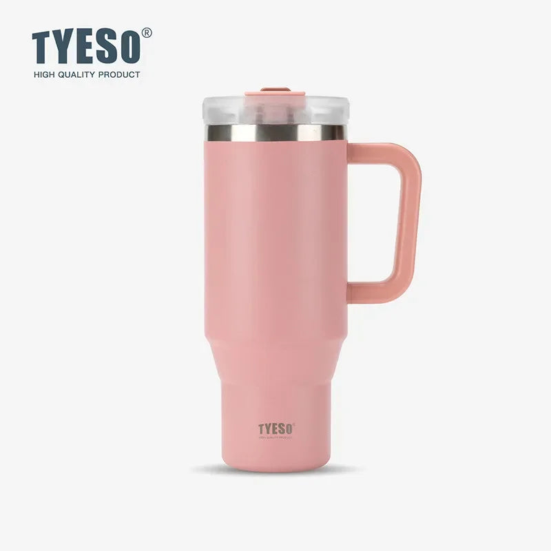 900/1200ml Stainless Steel Vacuum Thermos Water Bottle With Handle Straw Coffee Cup Tumbler Thermal Iced Travel Insulated Mug