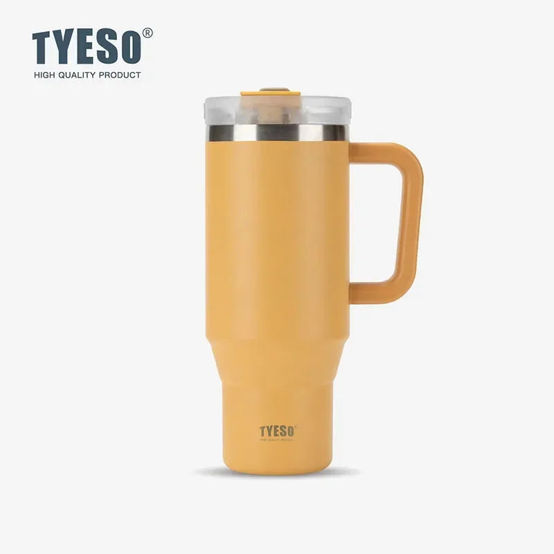 900/1200ml Stainless Steel Vacuum Thermos Water Bottle With Handle Straw Coffee Cup Tumbler Thermal Iced Travel Insulated Mug
